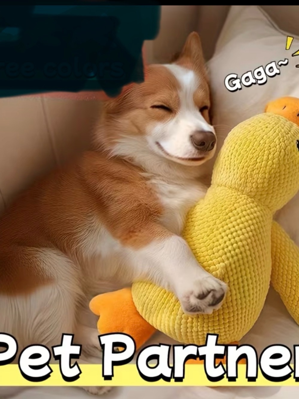 Plush Yellow Duck Dog Toy - Soft Cuddly Pet Plush